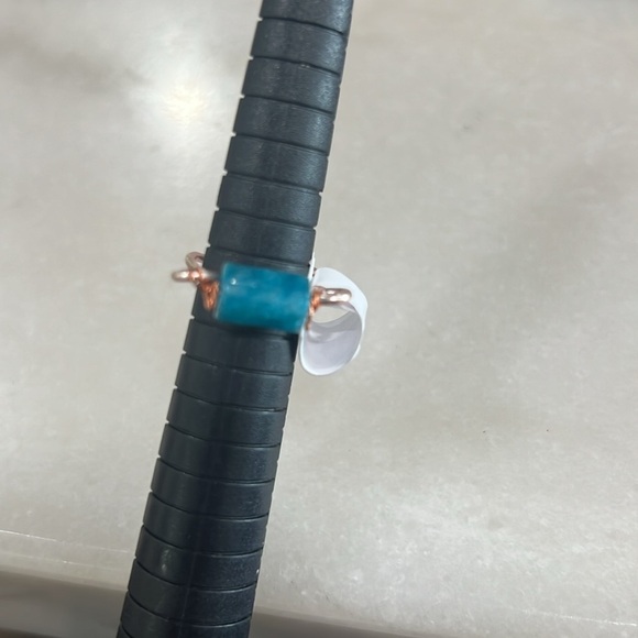 Blue Apatite Minimalist Deep Meditation Ring - Picture 2 of 7